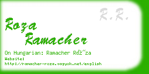 roza ramacher business card